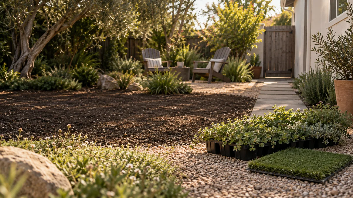 Illustrative Artificial Turf & Landscape Conversion concept, not a completed HOMEFRONT project.