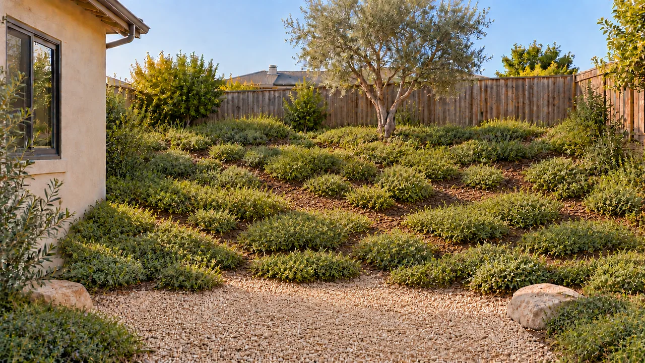 A Southern California sloped yard: The land.